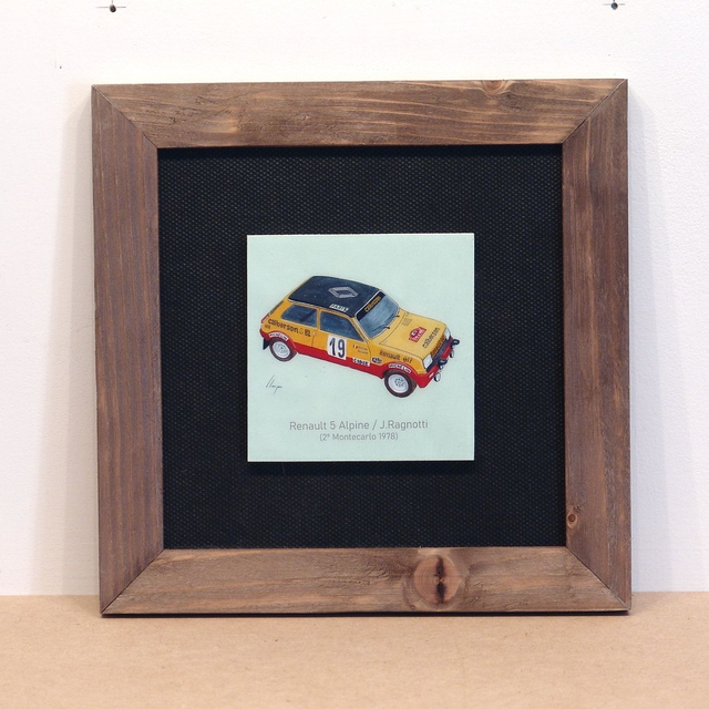 Artimotor enmarcado 21x21 - 1978 Renault 5 Alpine - J. Ragnotti