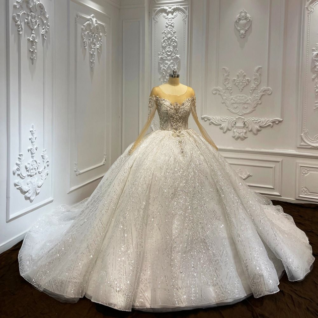 Robe de Mariée Princesse Luxury Handmade Strass Perles