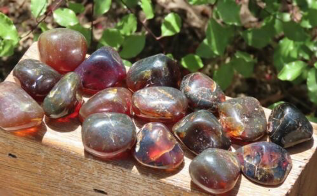 Blue Amber Tumblestone