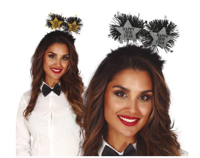 party ,  7248  DIADEMA STELLA "HAPPY NEW YEAR" ASSORTITO ARGENTO/ ORO new happy year 