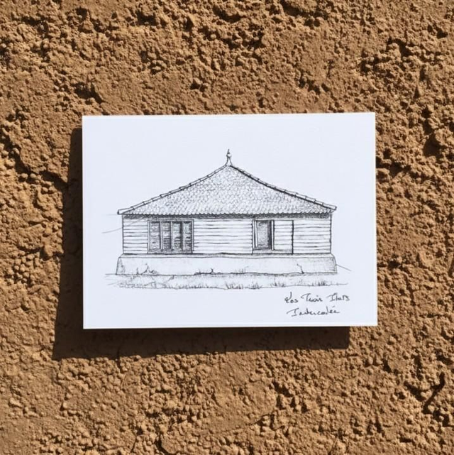 Carte postale blanc A6 - case créole #2 - Les Trois Ilets - Martinique - reproduction