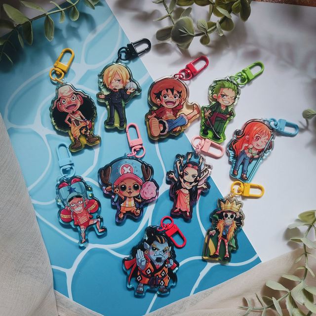 One Piece | Strawhat Pirates | Double Sided Acrylic Epoxy Keychain 2.5in (63.5mm) | Fanart