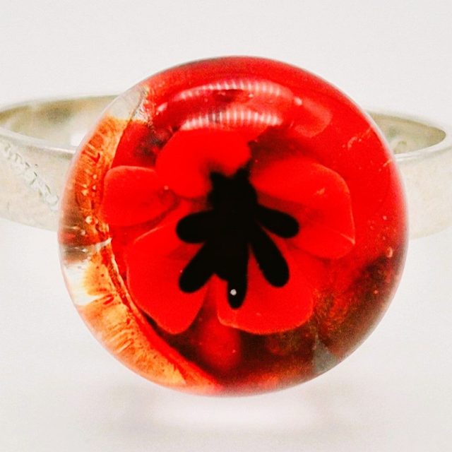 Bague Flora rouge