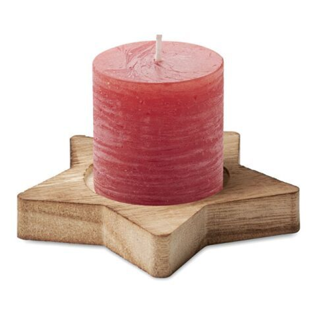 Candle on star wooden base