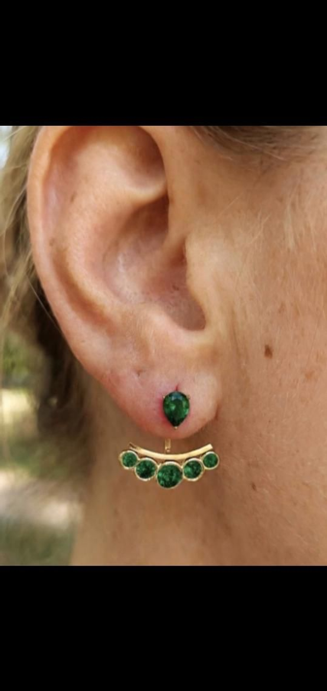 Boucles d'Oreilles Bohm Paris - Modèle Veste Emeraude - Authentique