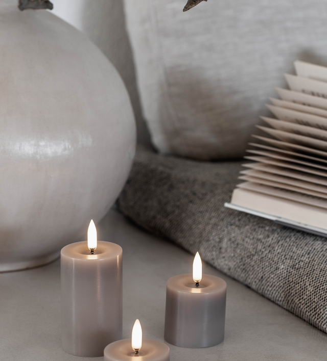 Pillar Candle Sandstone Melted 5 x 7,5 cm