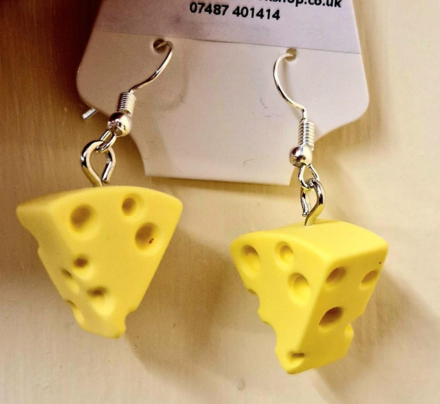 Cheese Silver Plated Earrings (nickel free) 