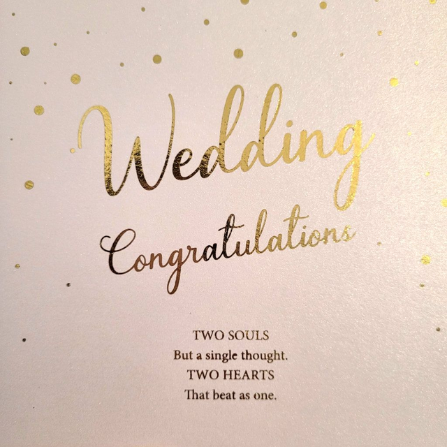 Wedding Congratulations Gold Foil