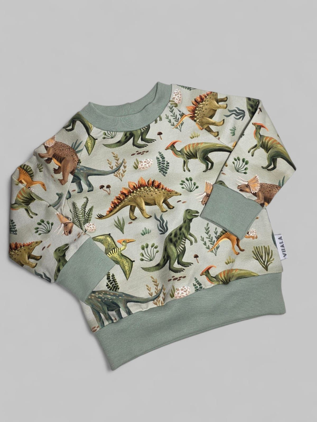 Collegepaita FRIENDLY DINOSAURS GREEN