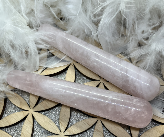 Bâton de massage quartz rose