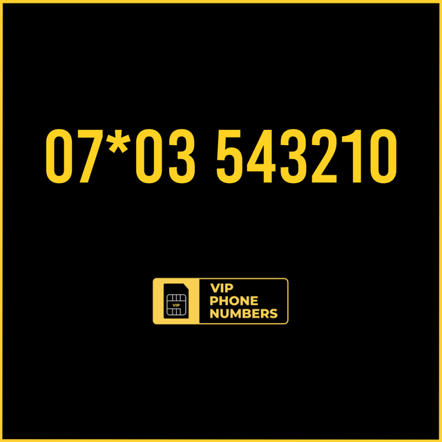 07*03 543210 - VIP Gold Phone Number 