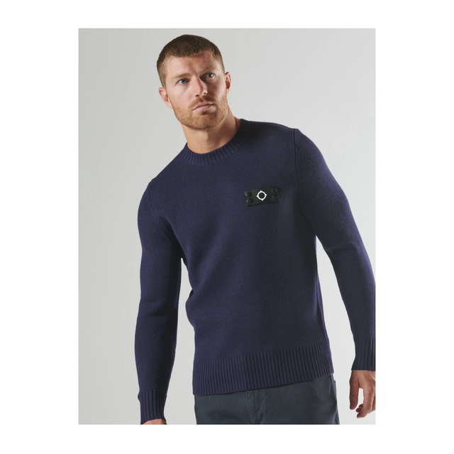 Ma.Strum Montage Crew Neck Ink Navy 
