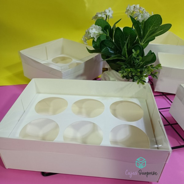 Cajas Para Cupcakes Con Tapa en Acetato