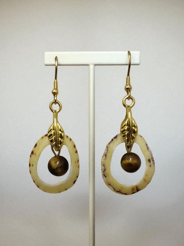 Boucles d'oreilles oeil de tigre 