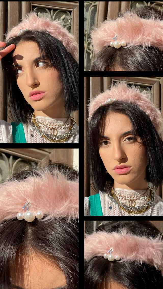 Serre-Tête - Fourrure Rose