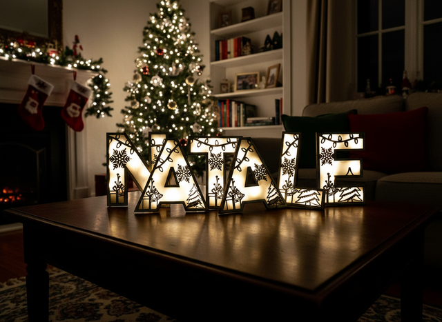 Alfabeto Natalizio con luci (prezzo a lettera)