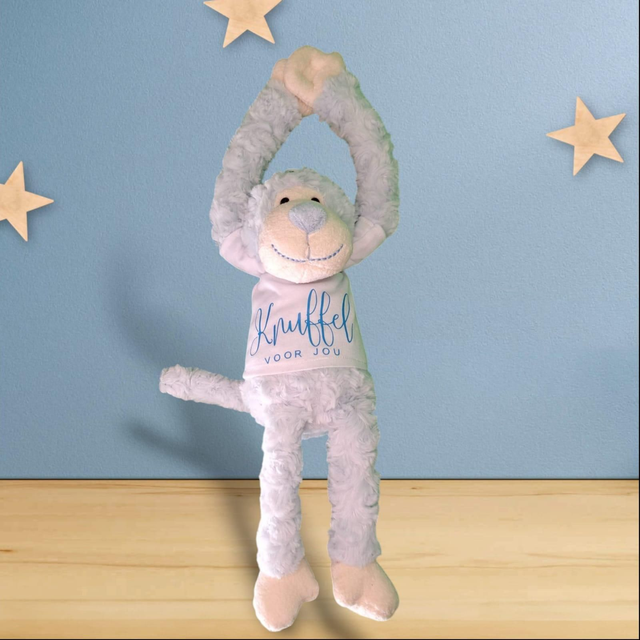 Aapje knuffel voor jou Blauw