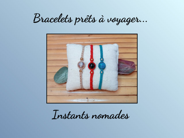Bracelets macramé Onyx, Apatite et Agate du Botswana - Ancrage et vitalité 