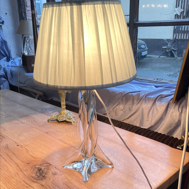 Tischleuchte  Lampe Kristall Fuß mundgeblasen