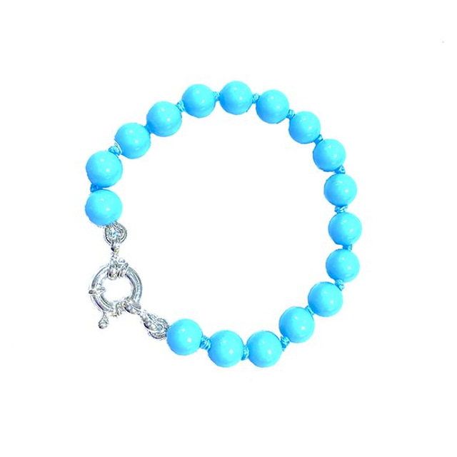 Bracciale in pasta di turchese 4 fiori e argento modello 0960