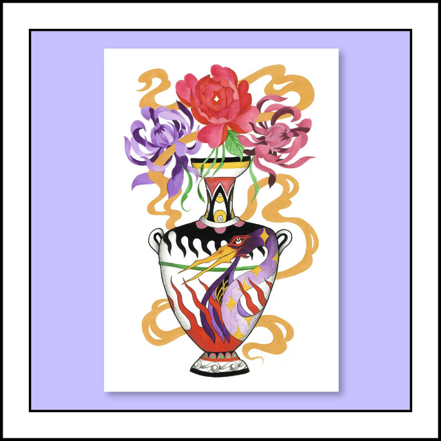 HÉRON DANS SON VASE