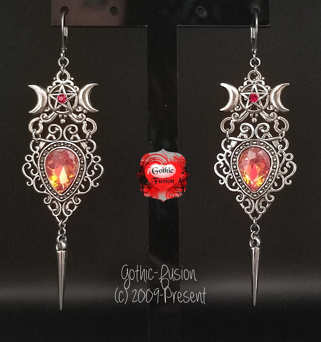 Triple Moon Statement Earrings 