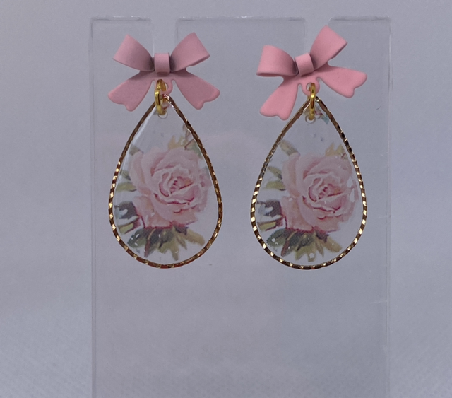 Gold flower transfer earrings 