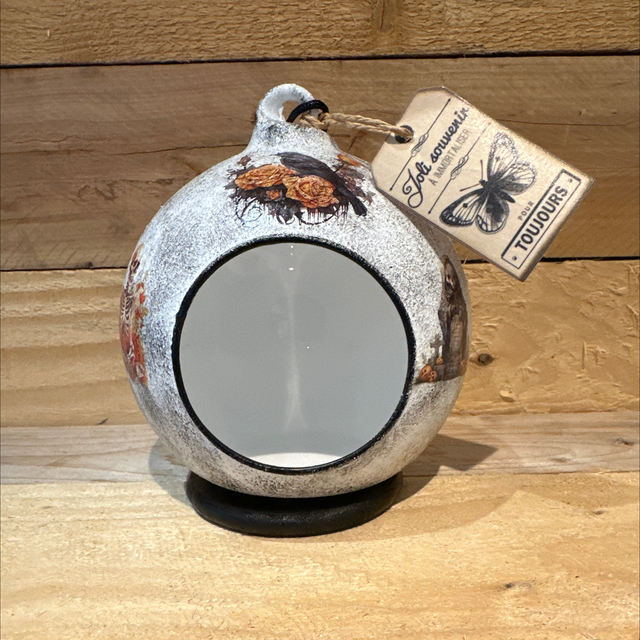 Halloween Decoupage White Bauble 