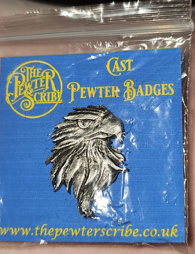 Eagle Head Pin Badge - Pewter