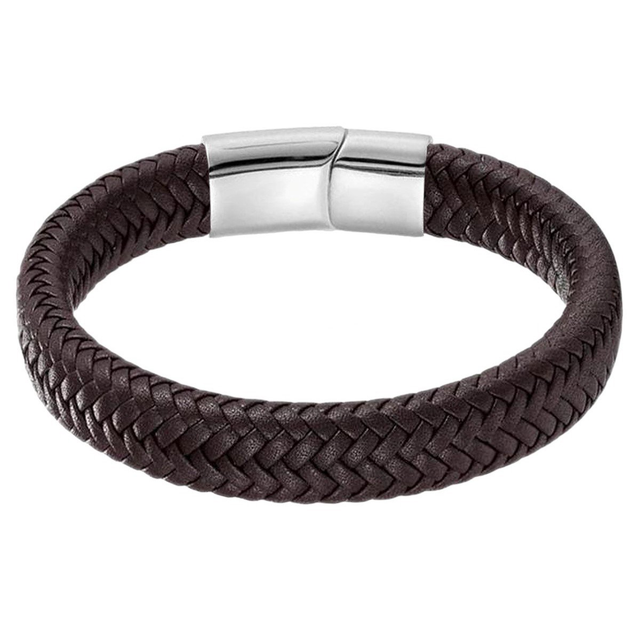 Bracelet Homme en Cuir Tressé 22cm