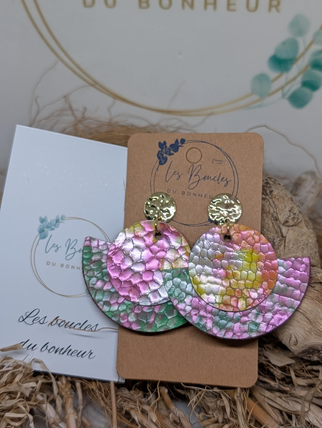 Boucles d'oreilles Dona vert jaune do003