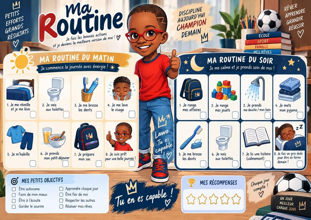 Planners routines personnalisés – Enfants