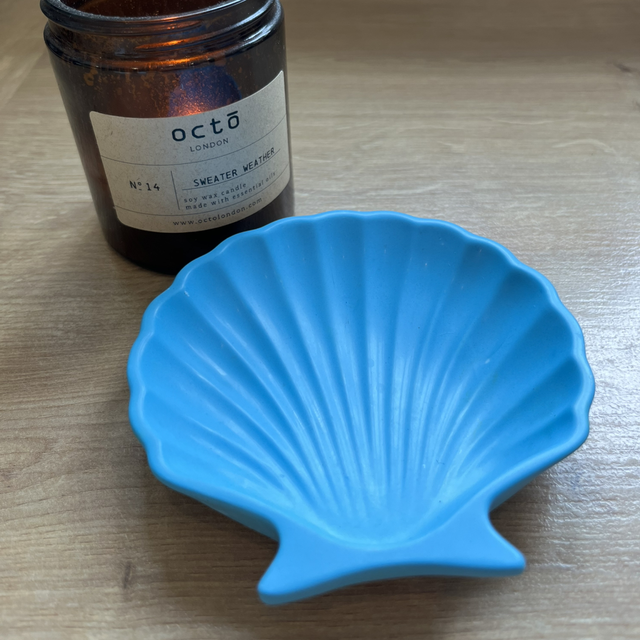 Blue eco resin shell dish