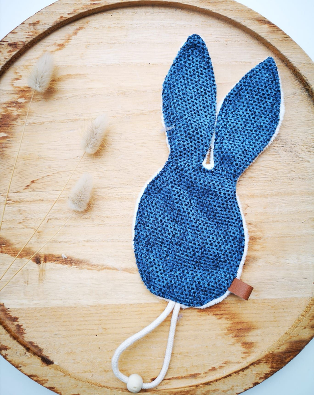 Attache tétine Lapin BLEU NUIT
