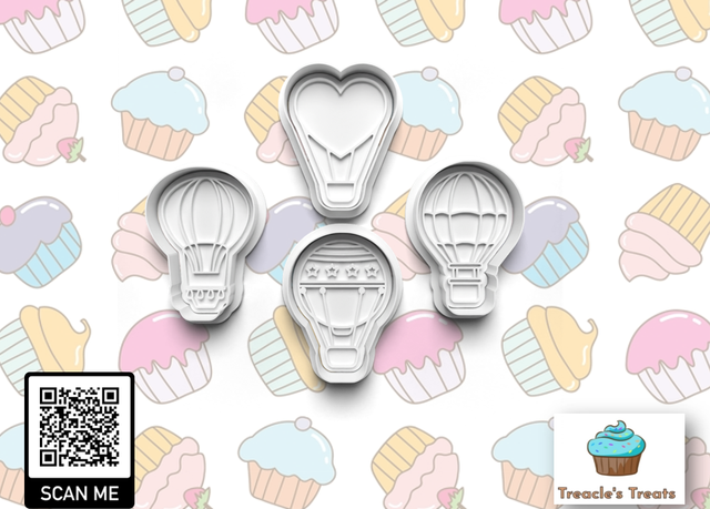 Hot Air Balloon Fondant/cookie stamps with cutters