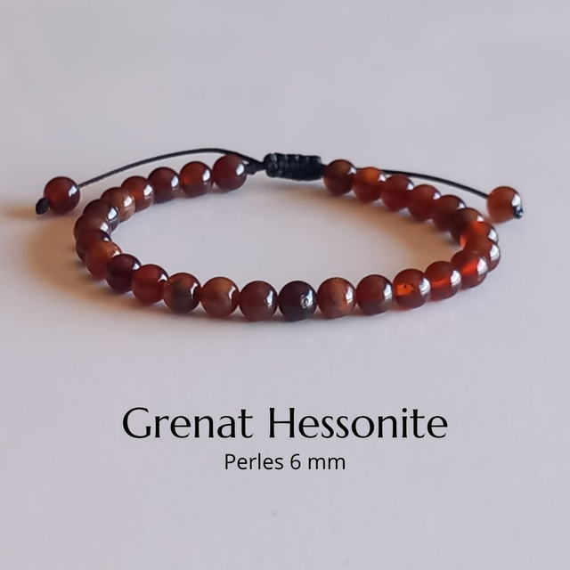 Bracelet ajustable en Grenat Hessonite