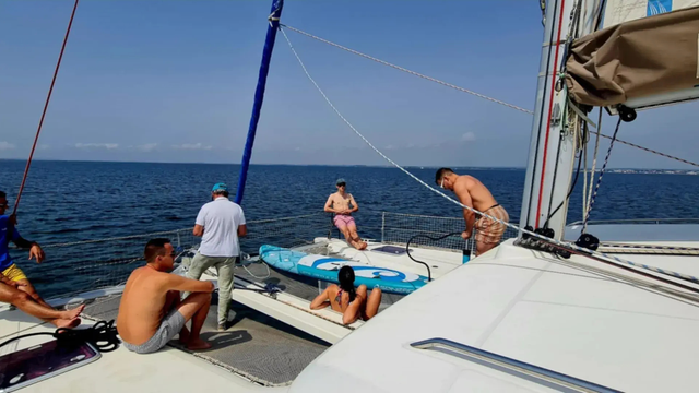 Croisière en catamaran 1 à 4 pers. - Coucher de soleil - Littoral &amp; Etang de Thau