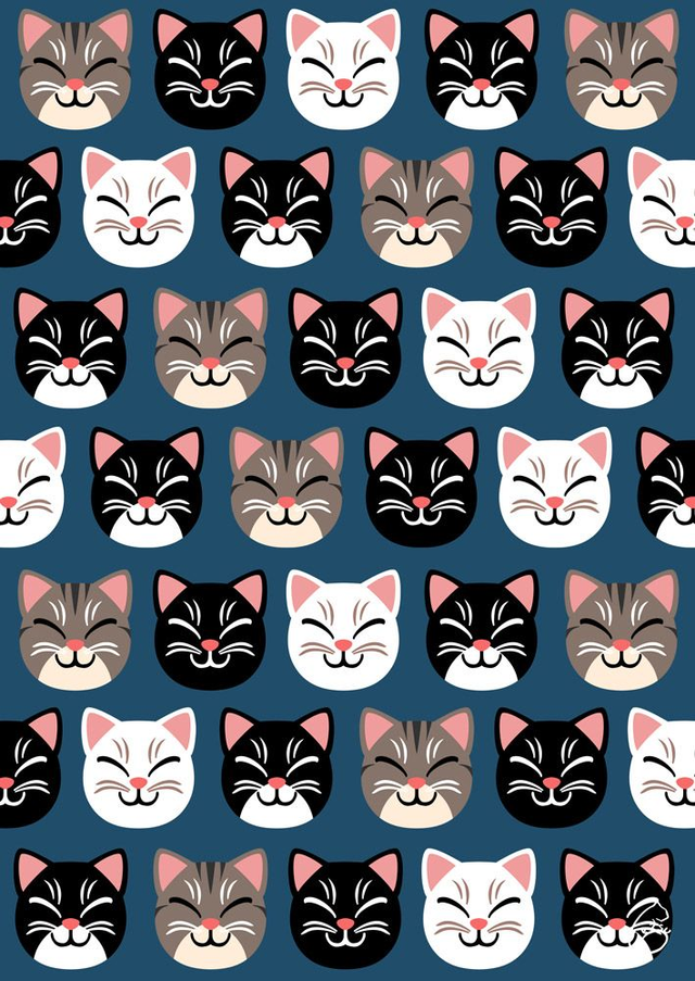 Poster A4 - têtes de chat