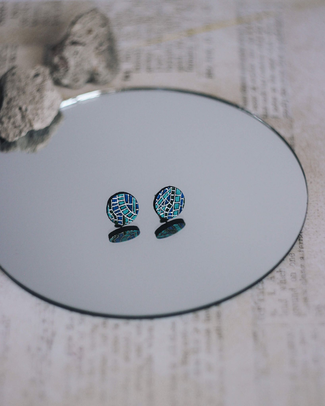 Kolczyki sztyfty z mozaiką