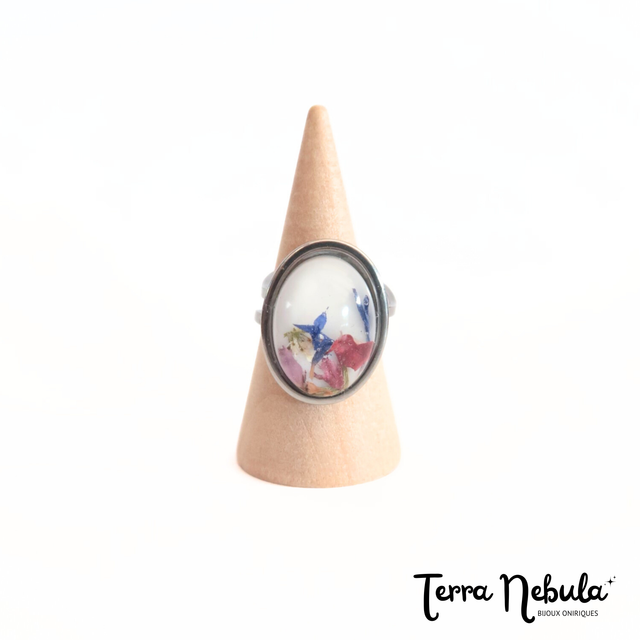 Bague ovale fleurie Printemps | BA011