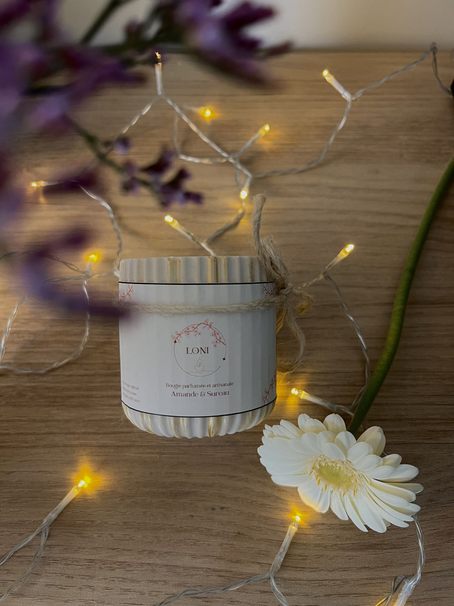 🪷 BOUGIE PARFUMÉE LONI - AMANDE &amp; SUREAU
