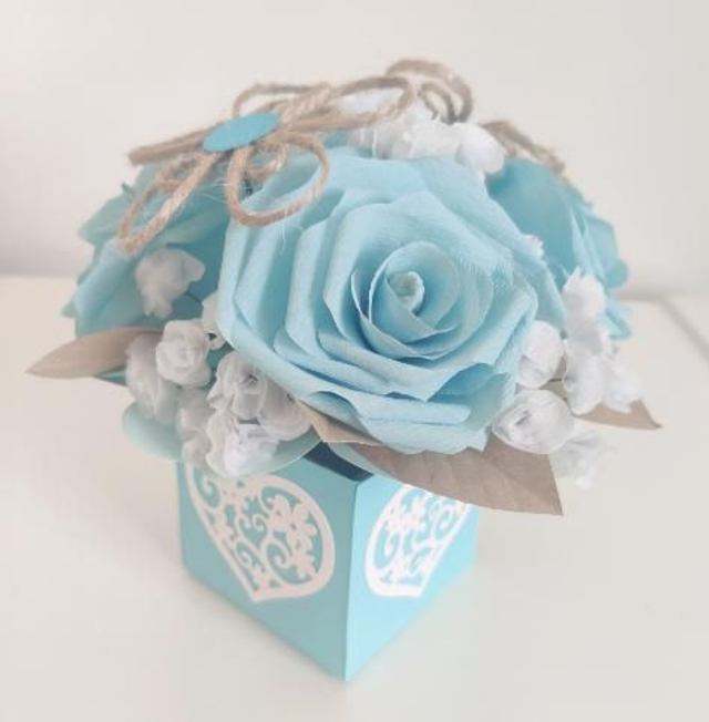 Composition &quot;Romantique&quot; coloris bleu