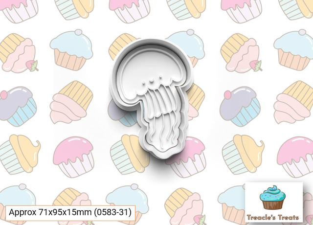 Jellyfish Fondant/cookie stamp with cutter 