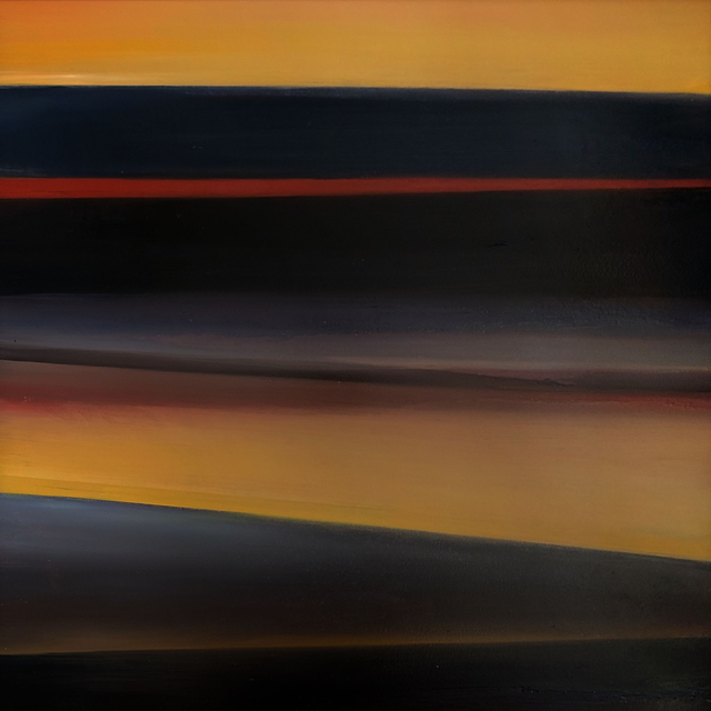 Abstract Landscape 002 50x50 olej płótno 2022 oprawiony