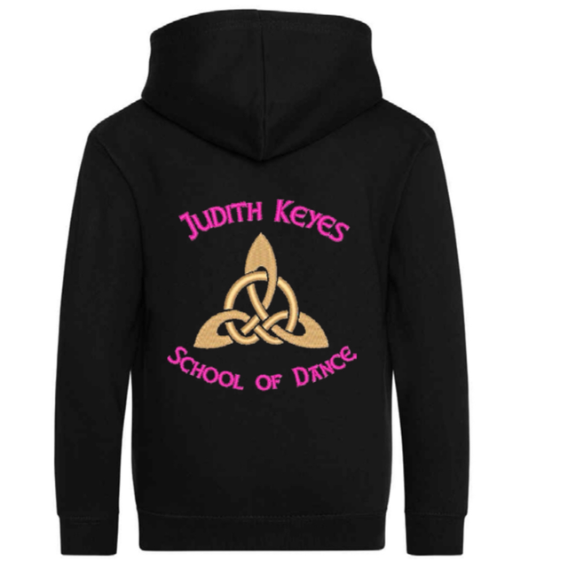 Personalised Black Irish Dancing Kids Zip-Up School Hoodie 