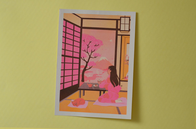 Affichette A4 le printemps au Japon *imprimée au Japon*