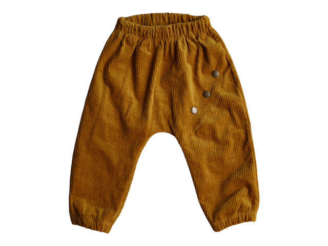 Pantalon Pana de Algodón orgánico Mostaza