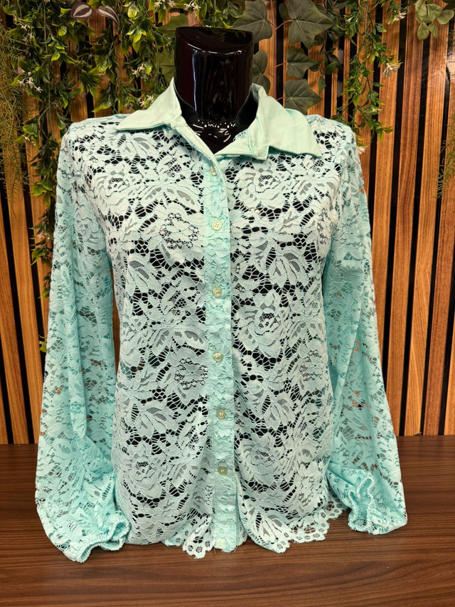 Blouse kant - mint