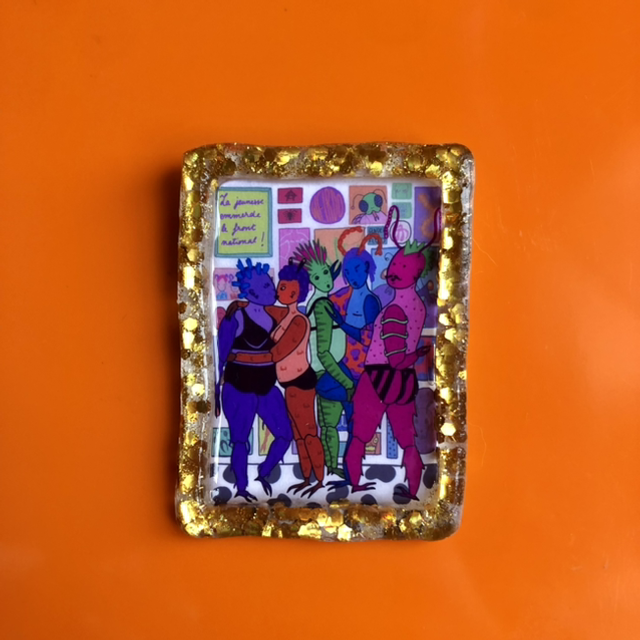Queer handmade resin frame 