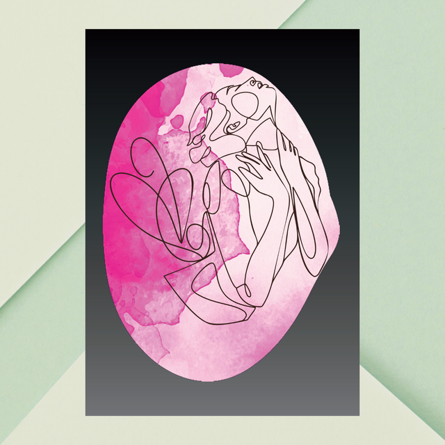 Impression Art Linéaire Féminin Élégant en Rose - Décor Sophistiqué /Elegant Pink Female Line Art Print - Sophisticated Decor